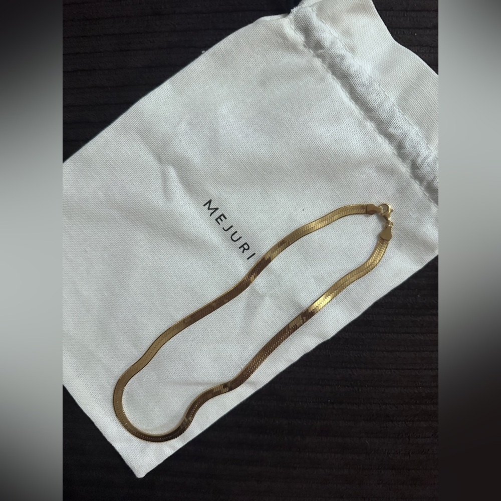 Mejuri Bold Herringbone Necklace – 18K Gold Vermeil (not solid gold), 16”